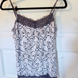 C Est. 1946 Gray and White Spaghetti Strap Fitted Camisole